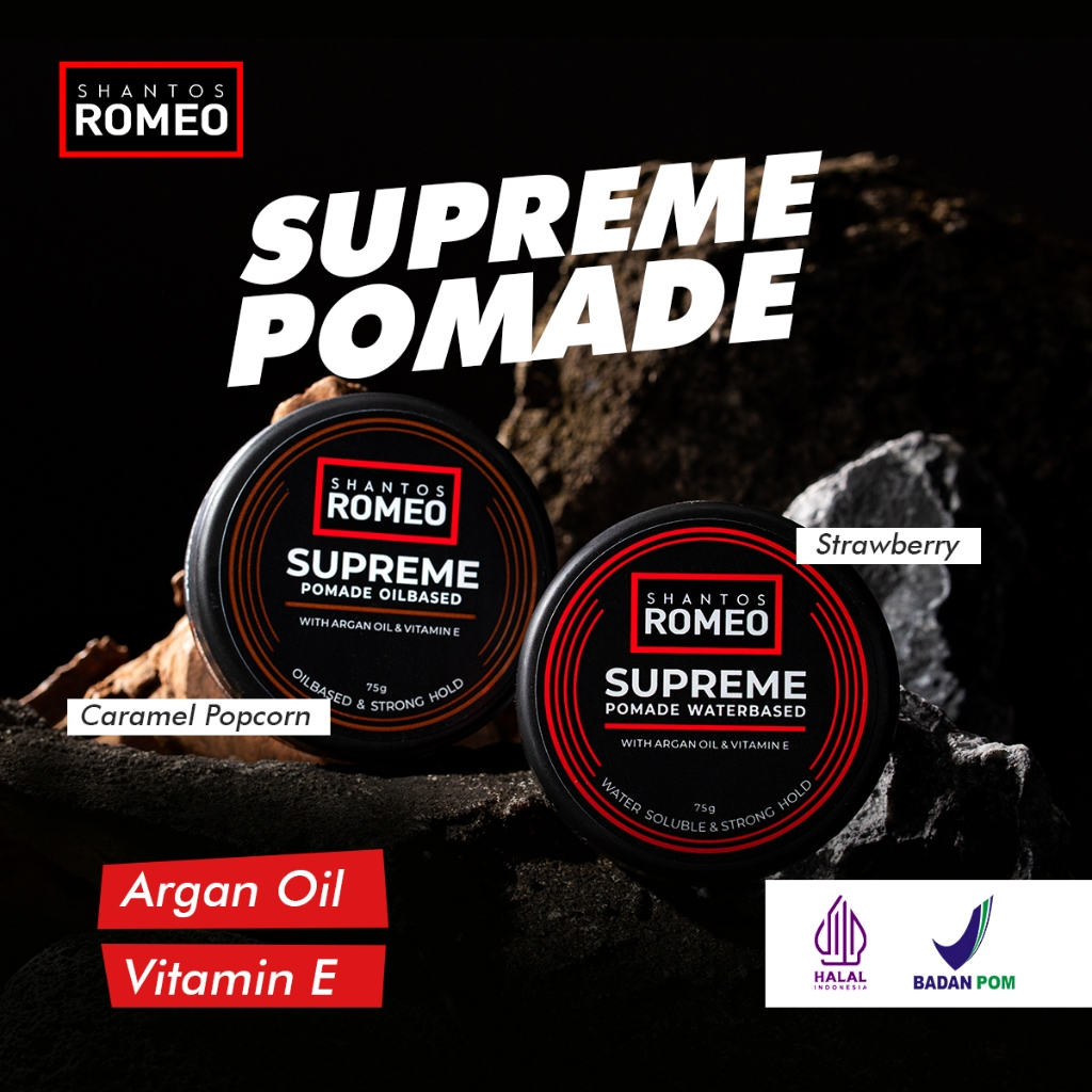 Shantos Romeo Supreme Pomade 75gr Oil based dan Water Based Rambut Pomade Pria Minyak Rambut