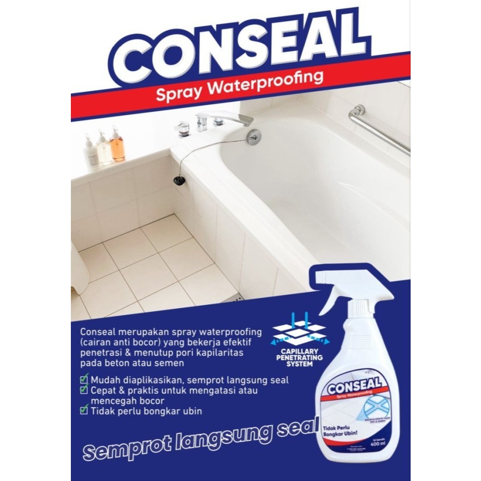 Spray Waterproofing Conseal 400 Ml By Aquaproof Cairan Anti Bocor