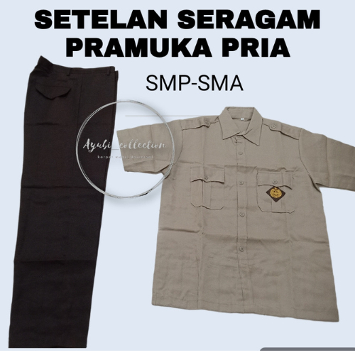 Setelan Baju Pramuka Pria Lengan Pendek Pria Smp-Sma Ayubi Collection