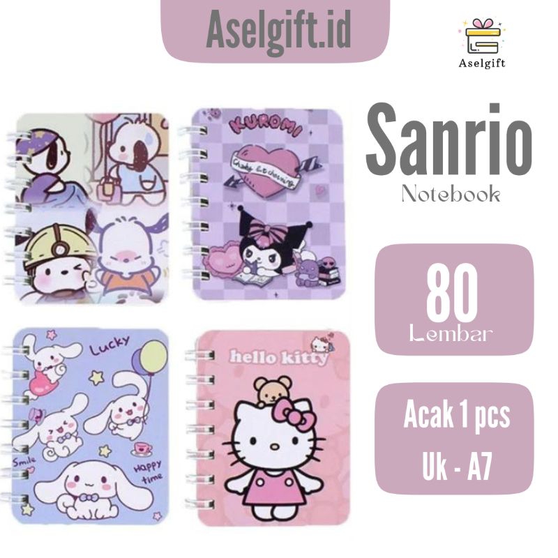 

NOTEBOOK SANRIO / NOTE SPIRAL A7 / notebook spiral kecil sanrio/ sanrio