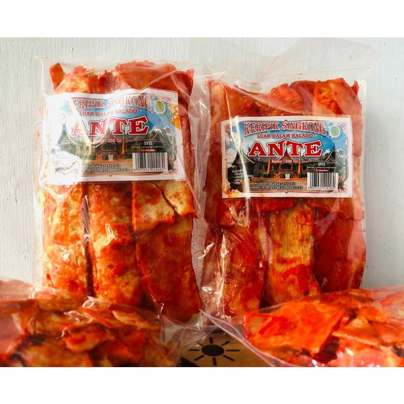 

Keripik Singkong Balado ANTE 200gr/Keripik Singkong Khas Minang/Keripik Ante/Keripik Singkong Pedas