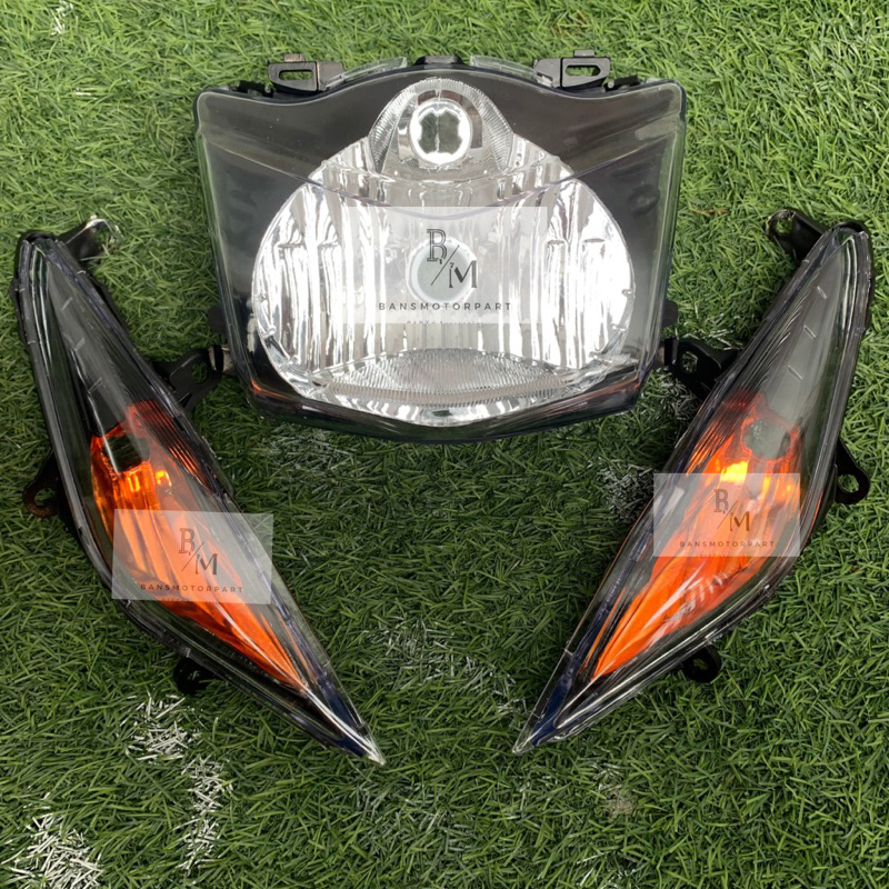 Reflektor set Lampu depan sen beat karbu