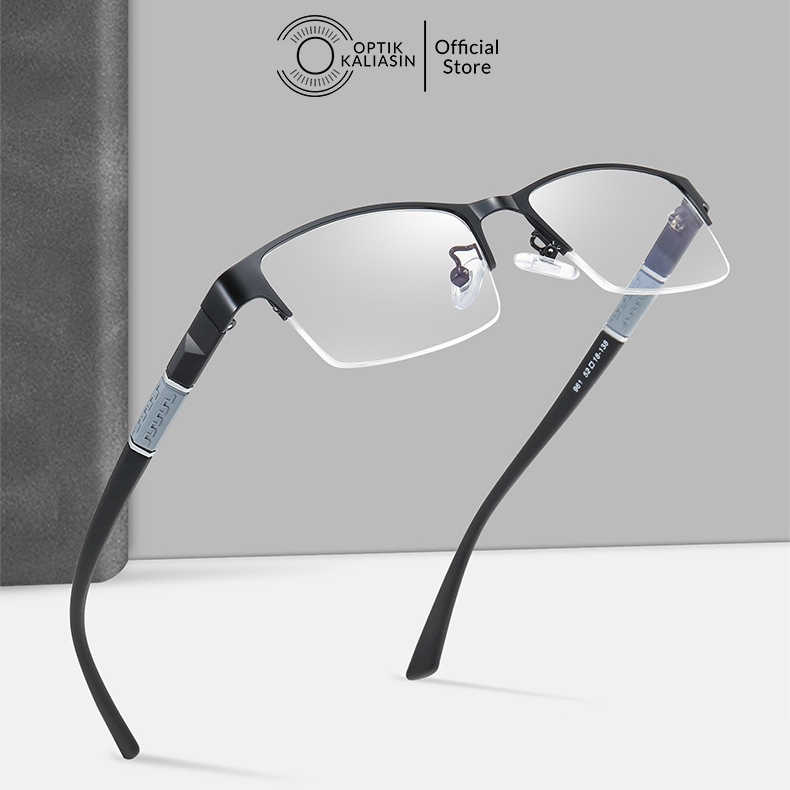 OPTIK KALIASIN - Frame kacamata pria wanita half frame gantung kotak bisnis 8850 minus plus anti radiasi photochromic