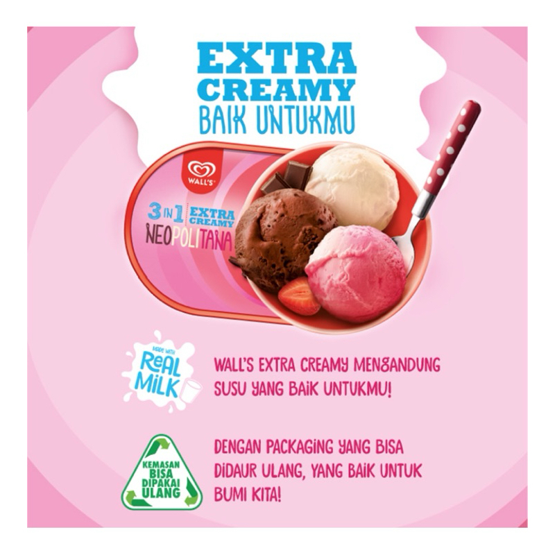 

Wall's Es Krim Neopolitana Extra Creamy 350 ml