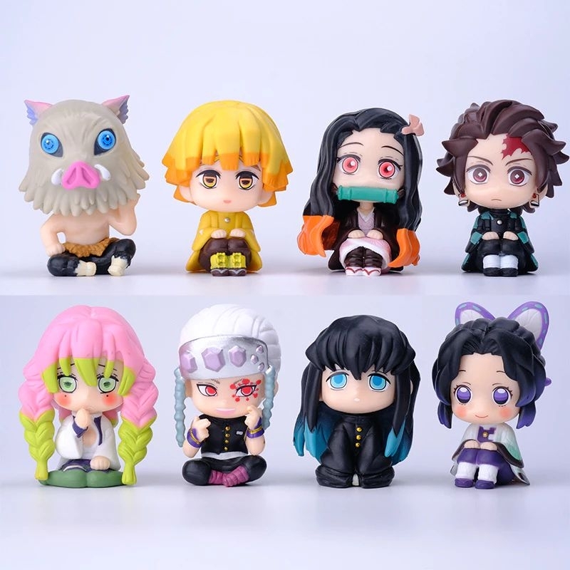 JUPEROS Action Figure Anime Kimetsu no Yaiba Demon Slayer Tanjiro Nezuko Zenitsu Inosuke Lookup Seri
