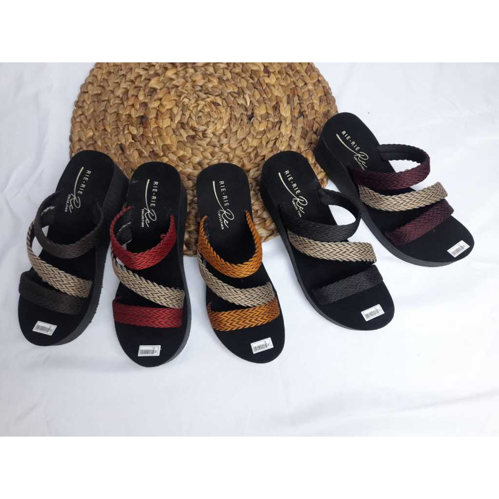 MZR sandal Wedges Wanita Turki Rajut Ban 3 Slempang