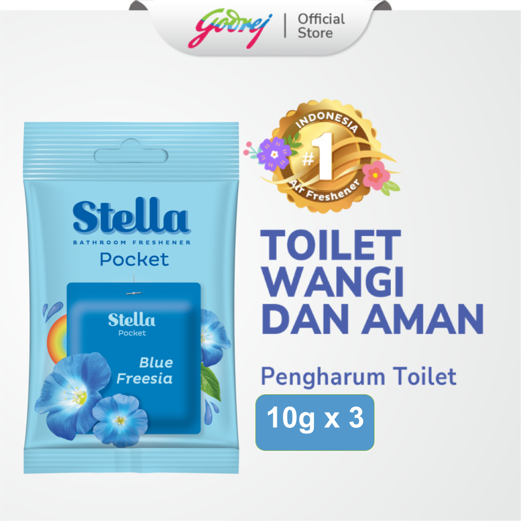 Stella Pocket Bathroom Blue Freesia 10 gr x3 - Pengharum Kamar Mandi