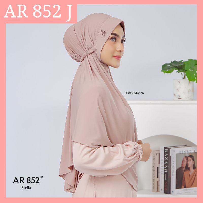 READY STOCK √ HIJAB JILBAB JUMBO AR 852 J BERGO INSTANT KARET BELAKANG TERBARU √ HIJAB AR RAFI POLOS