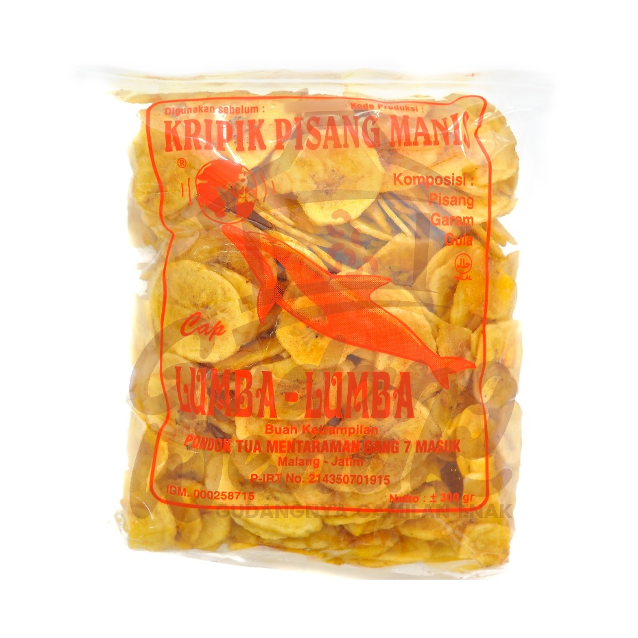 

Keripik Pisang Kepok Malang Cap Lumba Lumba Kripik Manis / Asin