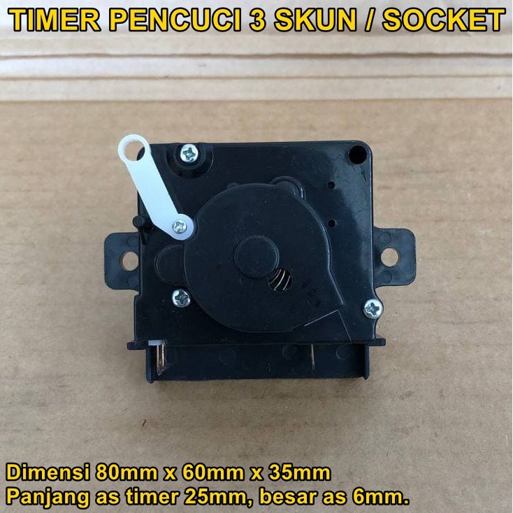 TIMER MESIN CUCI sharp 3 pin / SOKET socket 3PIN TOSHIBA SANYO polytron