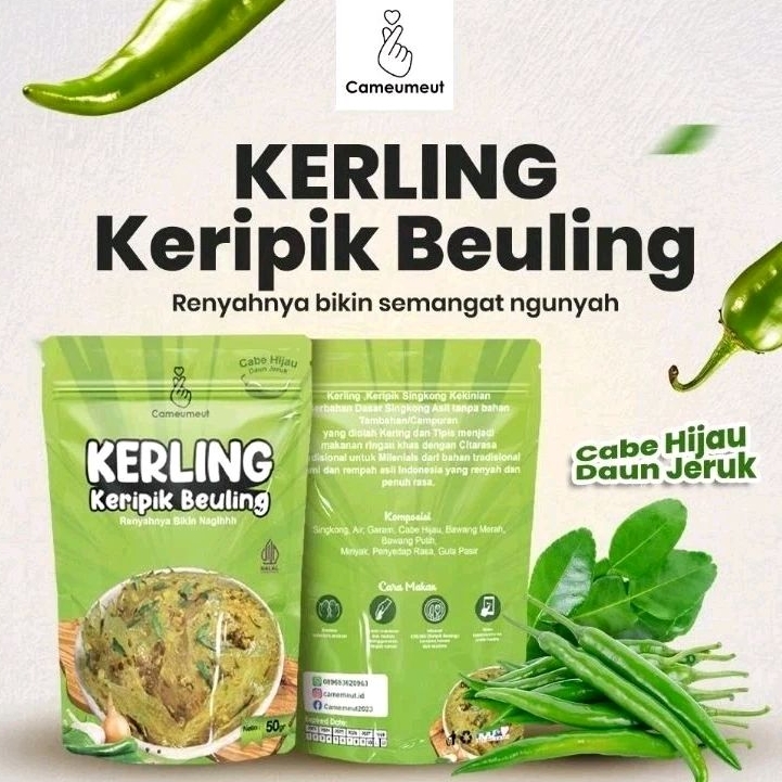 

(65gr) KERLING CAMEUMEUT KERIPIK BELING CABE HIJAU / Keripik Kaca Kripca DAUN JERUK