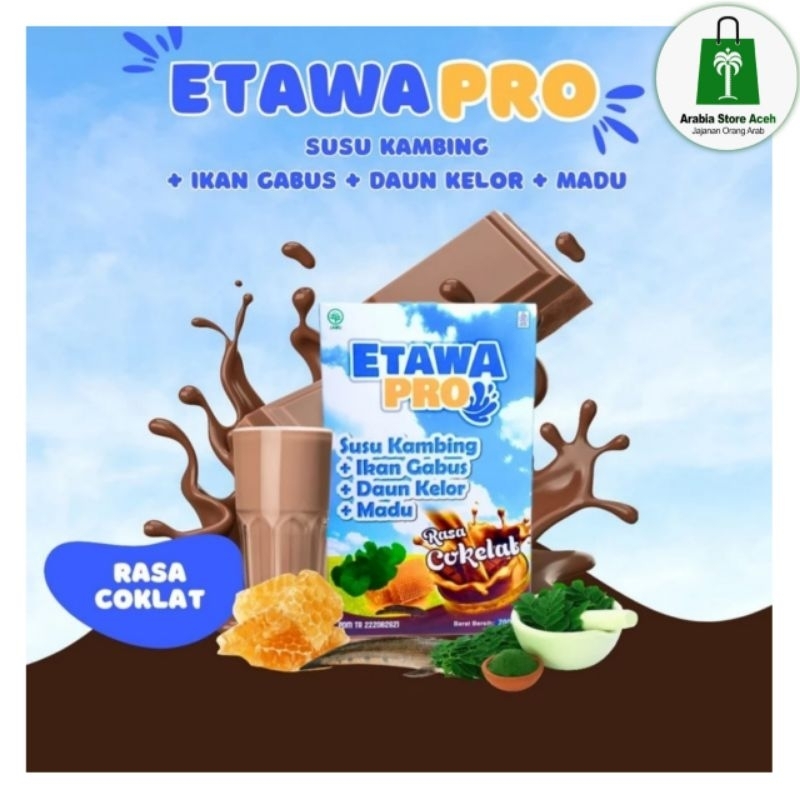 

Susu Kambing Etawa Pro Plus Ikan Gabus Susu Rasa Coklat 200gr Etawapro