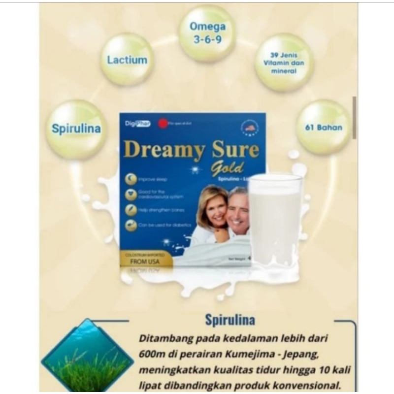 

PAKET 2 BOX DREAMY SURE GOLD ORIGINAL SUSU UNTUK INSOMNIA DAN SUSAH TIDUR BPOM