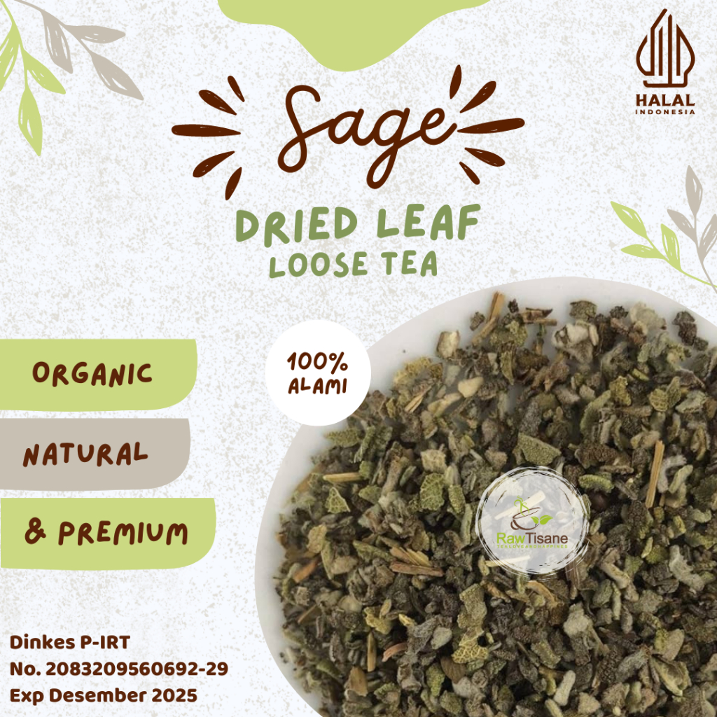 

RAW TISANE Sage Leaf Loose Tea / Teh Daun Sage Isi 100 Gram