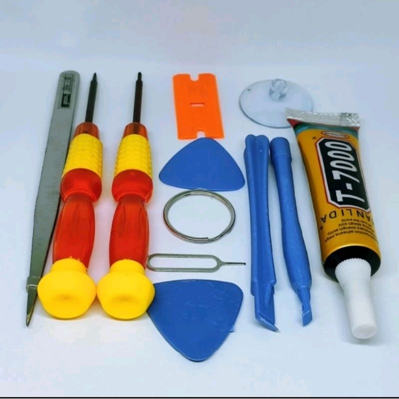 Obeng Servuce Hp Android 10 in 1 + Lem T7000 15 ML HITAM