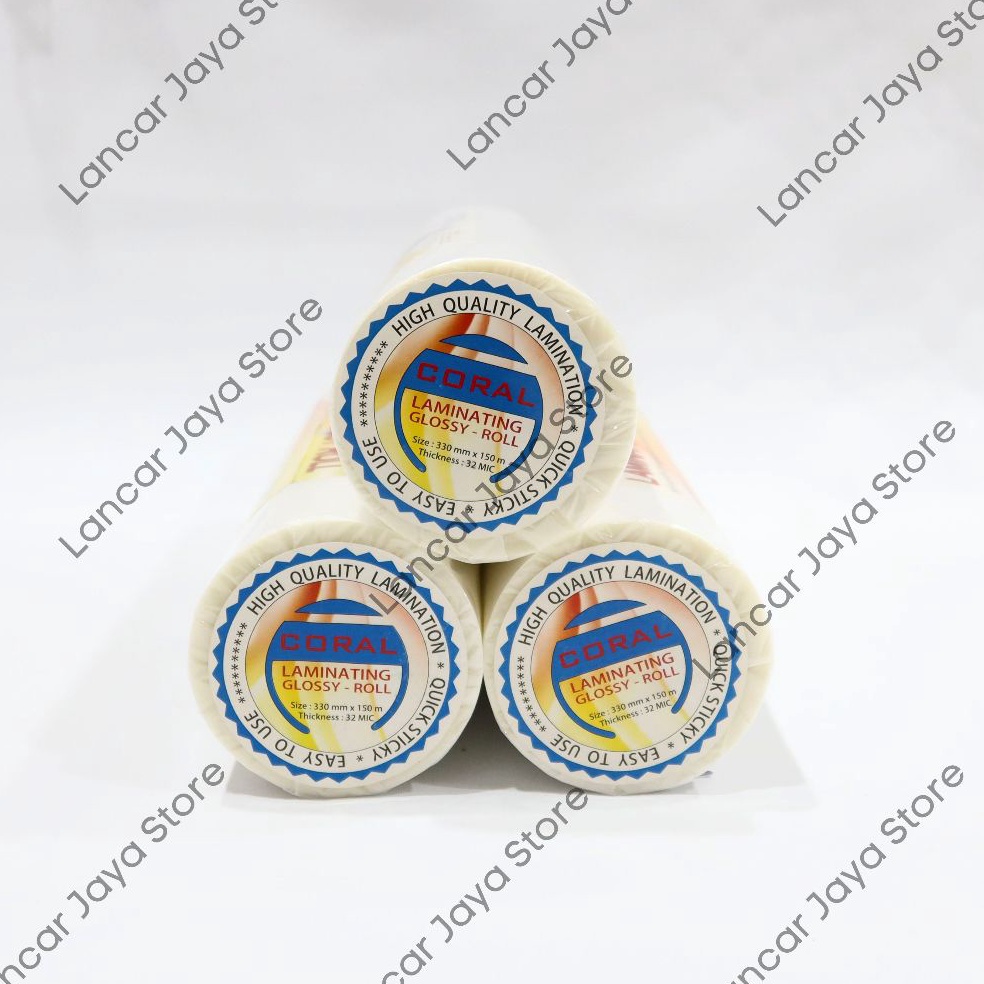 

Plastik Coral Laminating Roll Glossy 33mm x 32Mic x 15m Plastik Laminating Roll Coral Glossy ART O4T9