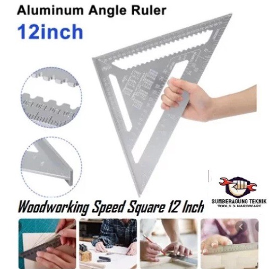 

SPEED SQUARE 12 inch Jumbo Besar Penggaris Woodworking Siku Segitiga Tukang Speed Square 3 cm ART F8V8