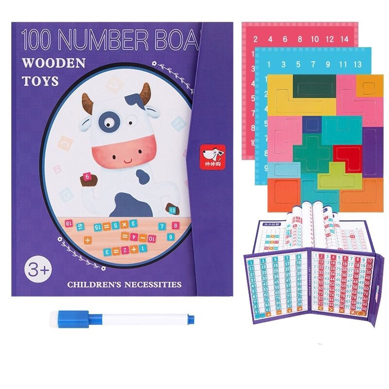 Mainan Edukasi Buku Magnet Angka Magnetic Wooden Number 100
