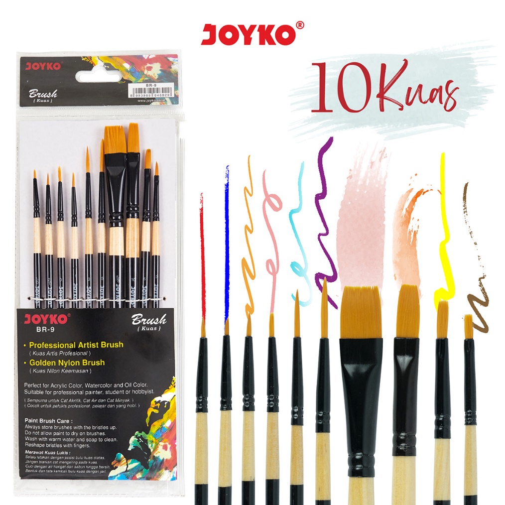

Joyko Brush SET Acrylic Watercolour Kuas Lukis Joyko SET Cat Akrilik Air Poster BR9 ART D2B3