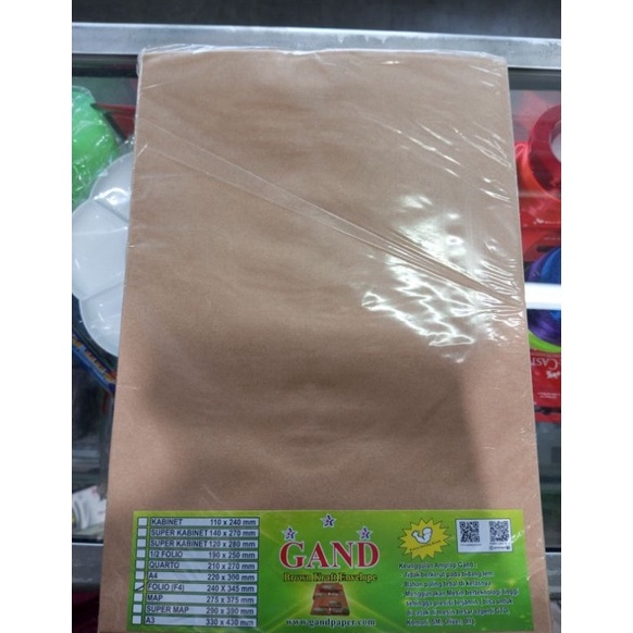 

Amplop Coklat polos Folio Gand 1pak1pcs ART P3Y2