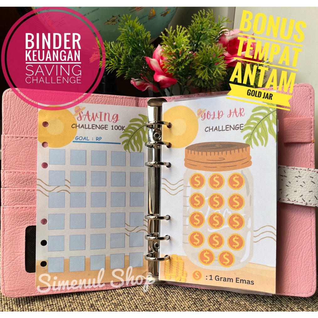 

A6 BINDER KEUANGAN MONEY BINDER Paket Saving Challenge Disiplin Keuangan zipper Ziplock ART Z7R1