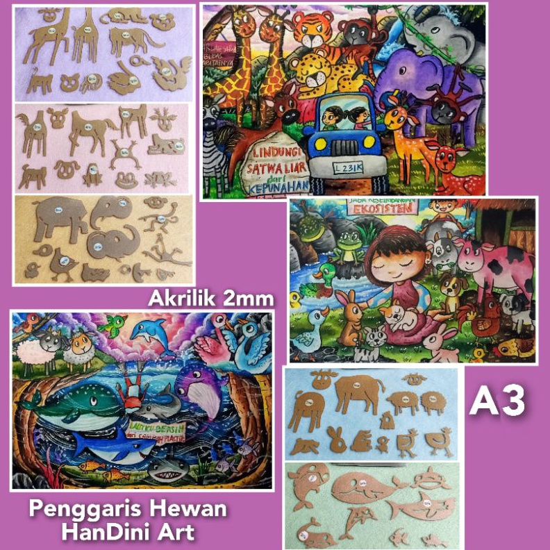 

Penggaris Hewan HanDini Art Cetakan Akrilik Peralatan Menggambar ART Z7M3