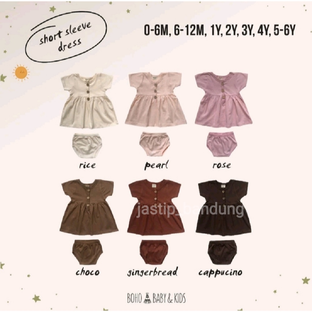 Bohopanna Shortsleeve Dress Cappucino / Bohopanna Dress Tangan Pendek / Dress Bohopanna / Bohopanna 