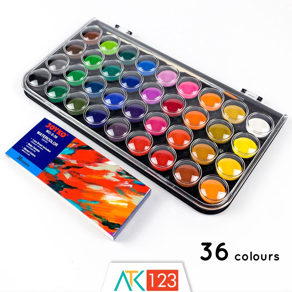 

Cat Air Padat Cake Blocks Solid Watercolor Set 36 Warna Colors Joyko WC336 ART D9V1