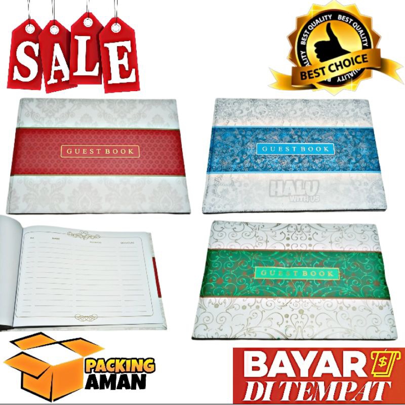 

(BISA COD) PROMO 1 Pcs Buku Tamu Pernikahan Hardcover Isi 252 Nama / Buku Tamu Undangan / Guest Book Souvenir Murah