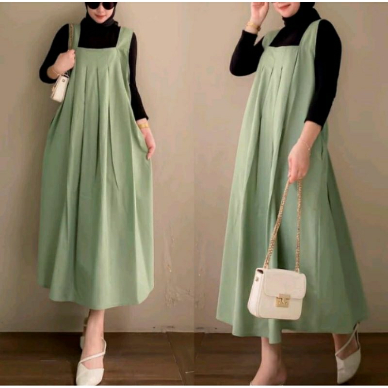 Alula Dress Overall LD 120 PJG 127 JUMBO / Atasan Long Wanita / Berynka