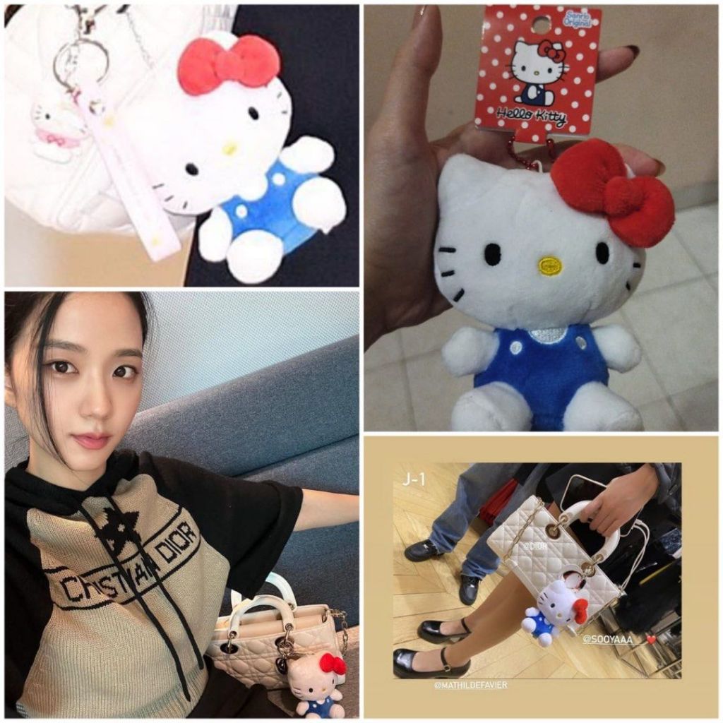 Sanrio Hello Kitty Keychain Plush Jisoo BlackPink Bag Charm Accesories Gantungan Kunci Boneka Akseso