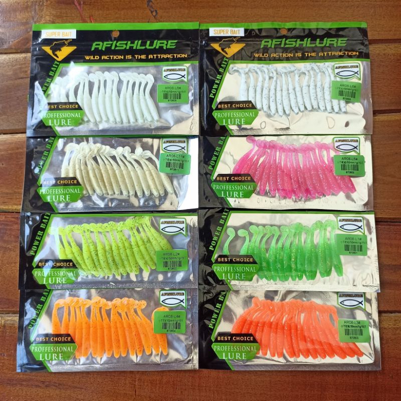 Softlure Paddletail AfishLure 5 cm isi 15 biji semua warna GID kenyal
