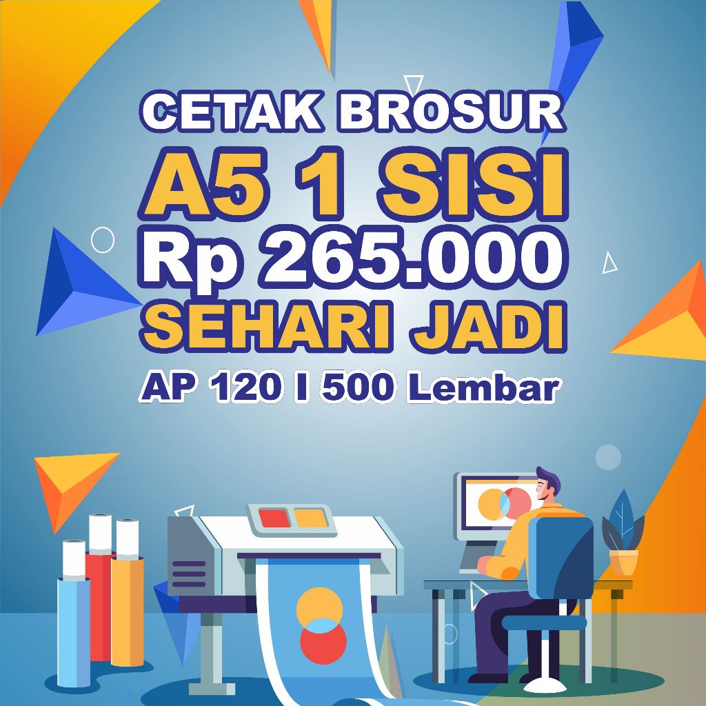 

Cetak Brosur A5 (1 Sisi) Minimal 1 Rim Sehari Jadi