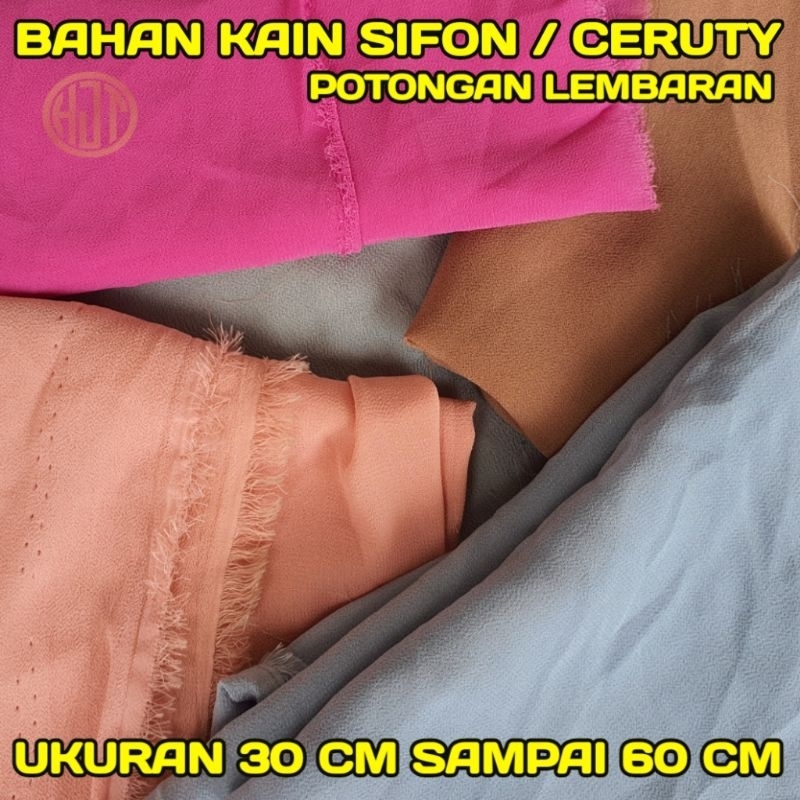 Kain Ceruty / Sifon Potongan – Kiloan Murah untuk Kantong & DIY