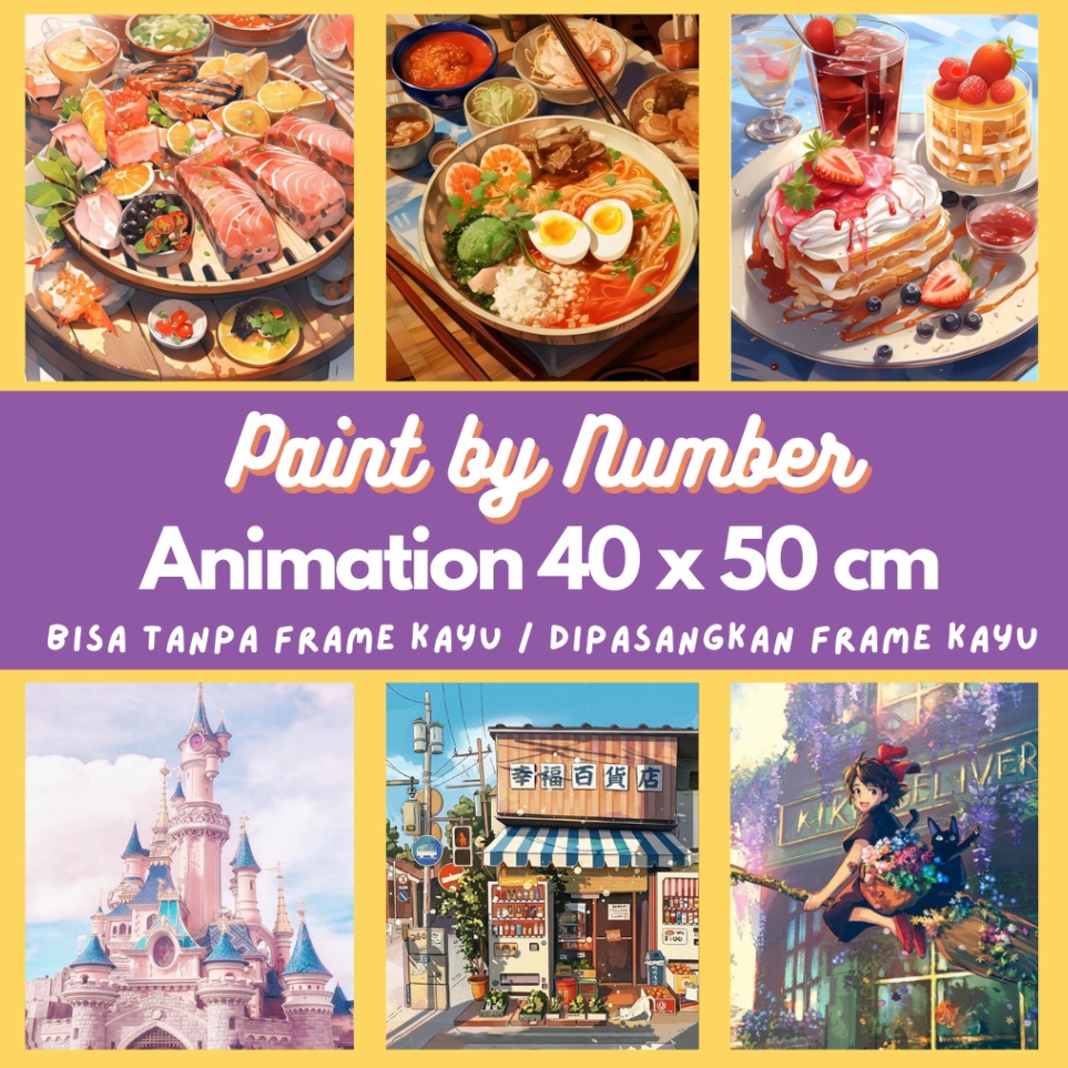 

Paint By Number 4x5cm Series ANIMATION Level Hard Canvas dengan Frame Kanvas Tanpa Frame DIY Painting Kit Gift Hadiah Unik Bandung ART A6H7