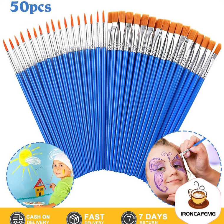 

5PCS Kuas Lukis Akrilik Bulu Nilon Cat Air Minyak Set Paintbrush Ujung Pointed Dan Flat Artist Paint Brush ART Q4O7