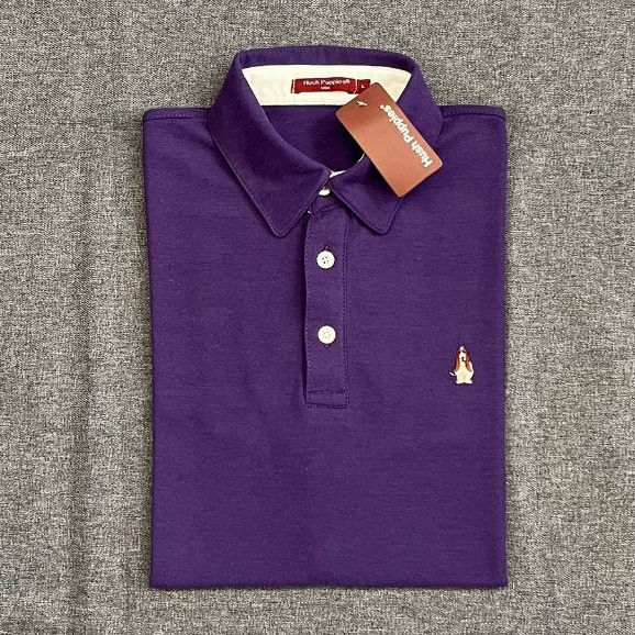 PROMO / BAHAN PREMIUM / Kaos Kerah Hush Puppies Warna Ungu Purple Basic Polo Shirt Kaos Polo Pria