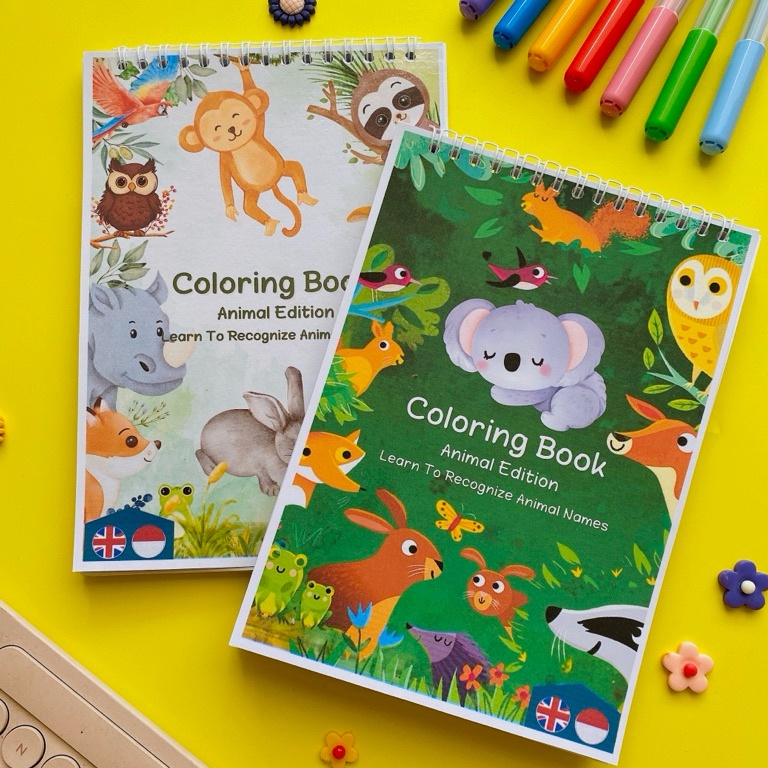 

Buku Mewarnai Mengenal Nama Hewan Binatang Liar dan Hewan Laut Bilingual Book ART W7W5