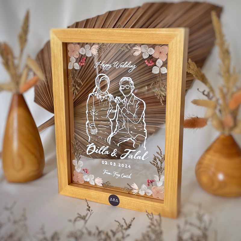 Acrylic Sign Frame + Pressed Dried Flower (Big Size)