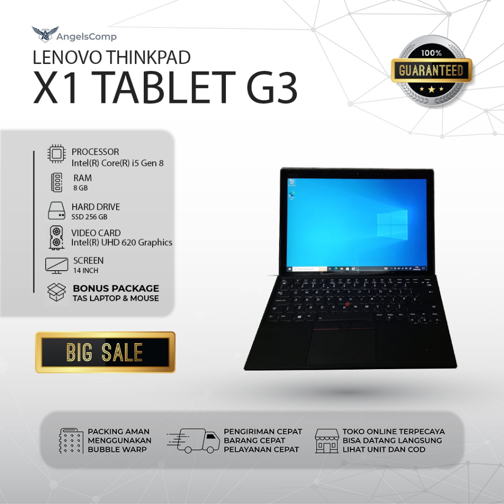 Lenovo Thinkpad X1 Tablet G3 Intel(R) COre(TM) i5 Gen 8 | RAM 8 SSD 256