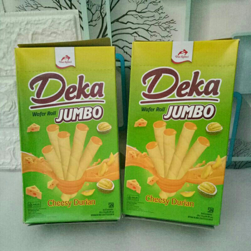 

Deka wafer roll Jumbo rasa durian isi 20pc