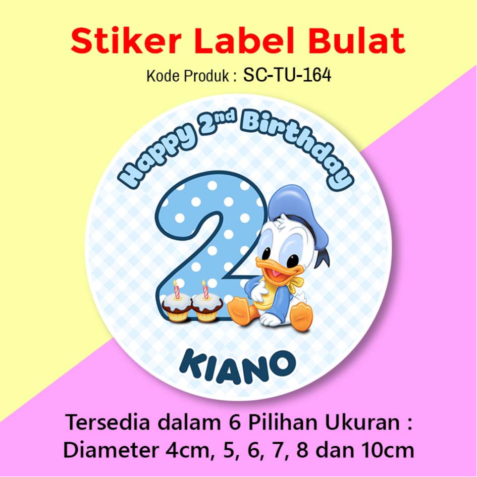 

STIKER ULTAH ANAK STICKER LABEL ULANG TAHUN ANAK TUMPENG MINI BOX SOUVENIR BABY DONALD 2 - BIRTHDAY KIDS KIDDOS MILAD