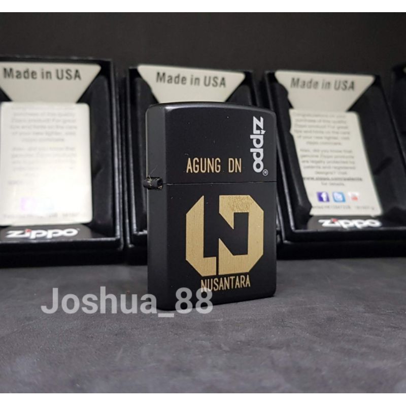 Zippo Korek Api Custom Ukir Logo LND Nusantara Bisa Ukir Nama Sendiri