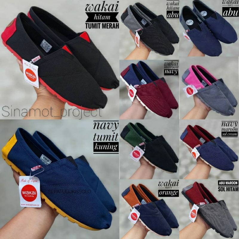 Sepatu Wakai Slip on Original Bahan Kanvas