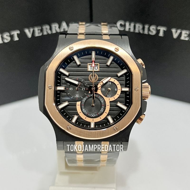 JAM TANGAN PRIA CHRIST VERRA CV 12202G-18 BLK ORIGINAL