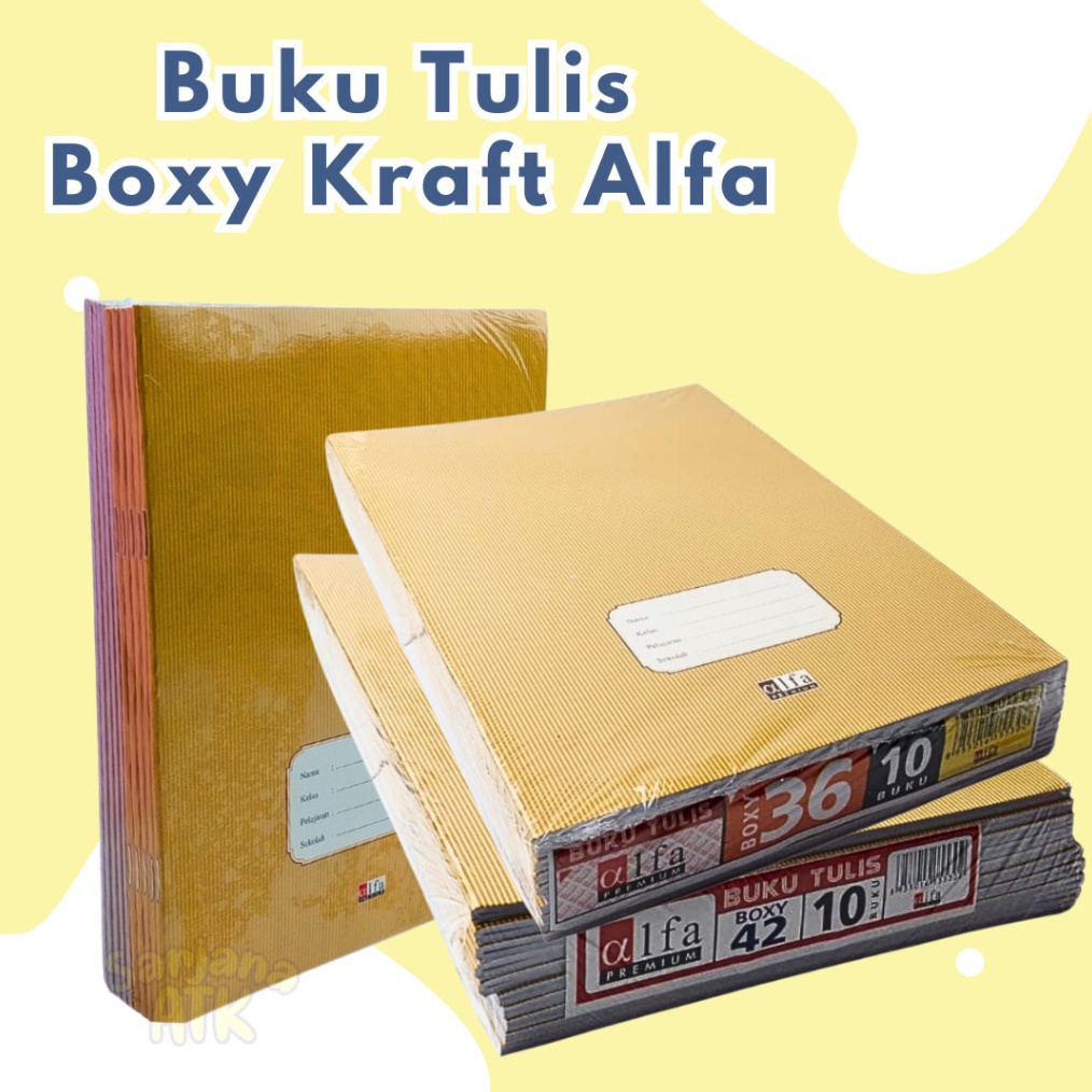 

1pcs Buku Tulis Boxy Buku Tulis Kraft Alfa Boxy ART F2B5