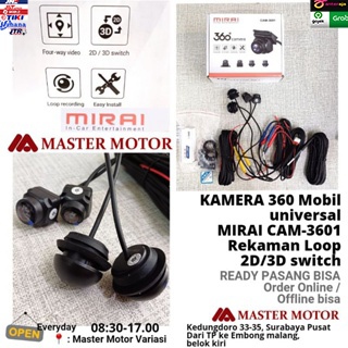 Kamera 360 MIRAI CAM 3601 3D 2D Depan Belakang Parkir Mundur 4 sisi Rekaman Loop universal Rearcam M