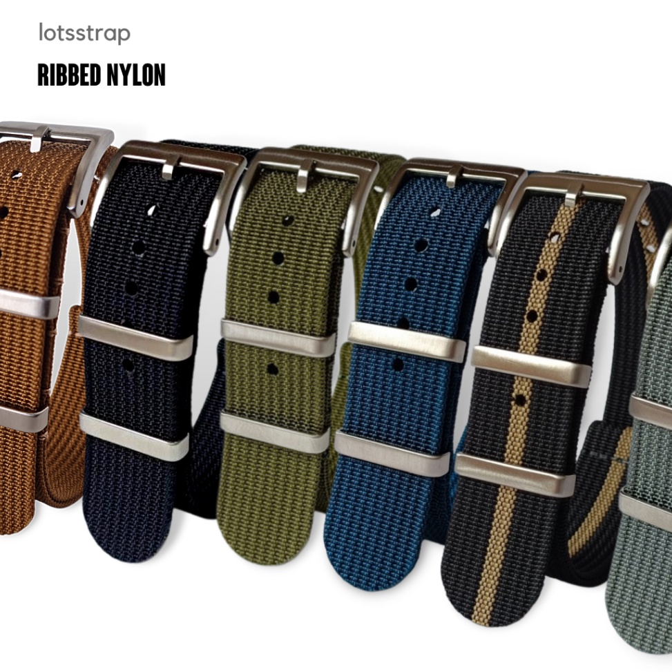 ART L18P Tali Jam Tangan Nato Strap Nylon Strap Ribbed Nylon 2mm 22mm