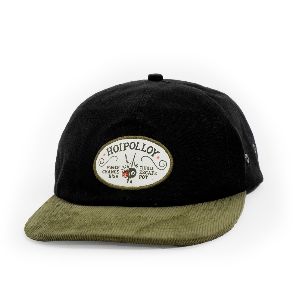 ART D78H Hoi Polloy  Topi  Wager Cap Black Green Corduroy Twill