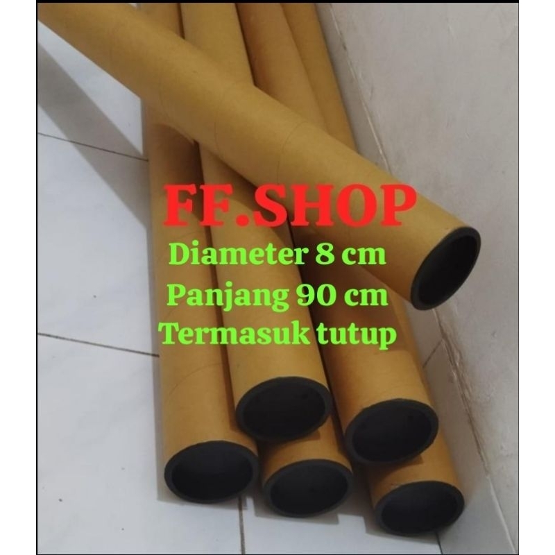 Tabung Packing Dm 8 x 90 cm + Ttp/Tube Paper Core/selongsong (sudah termasuk tutup)